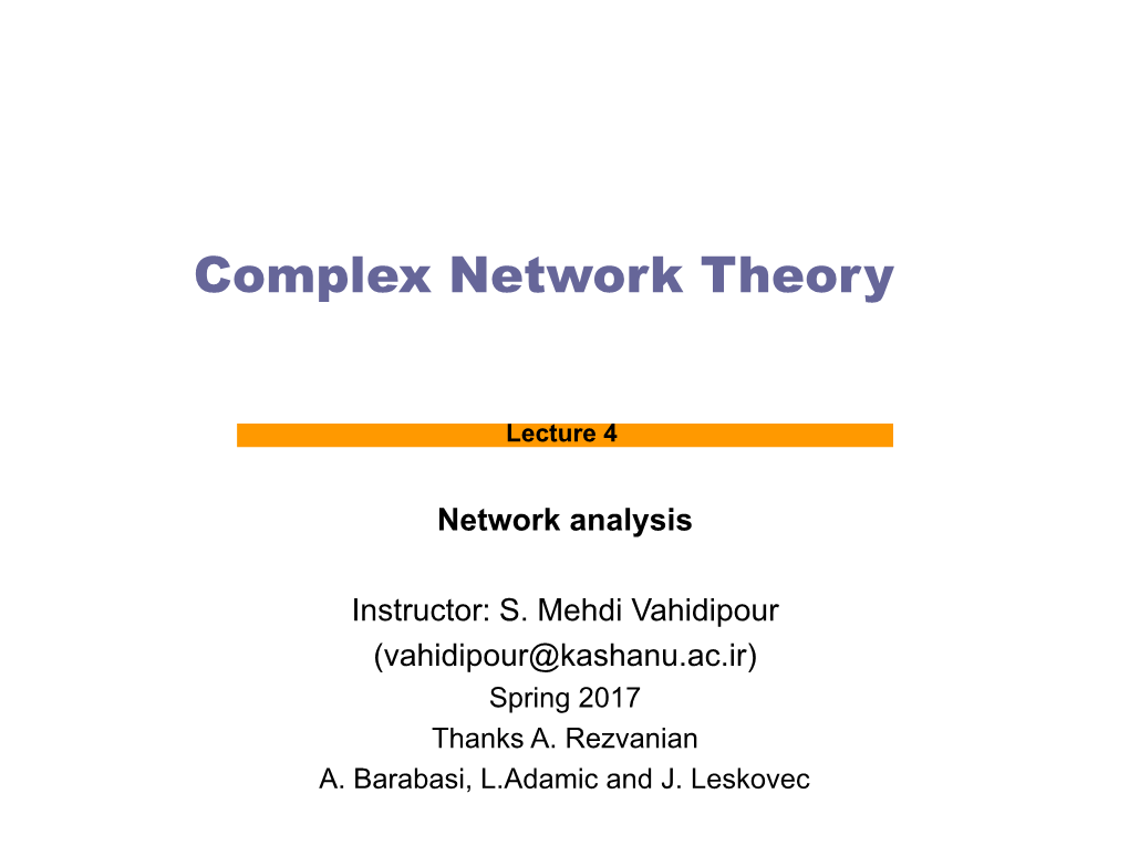 Complex Network Theory