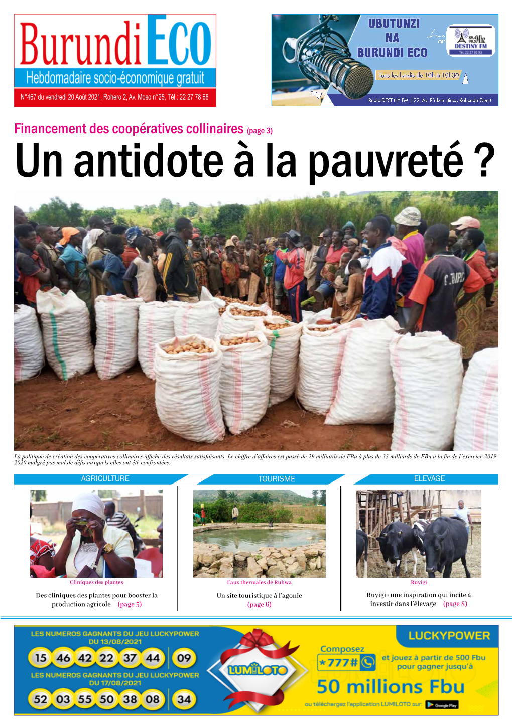 Financement Des Coopératives Collinaires (Page 3) Un Antidote À La Pauvreté ?