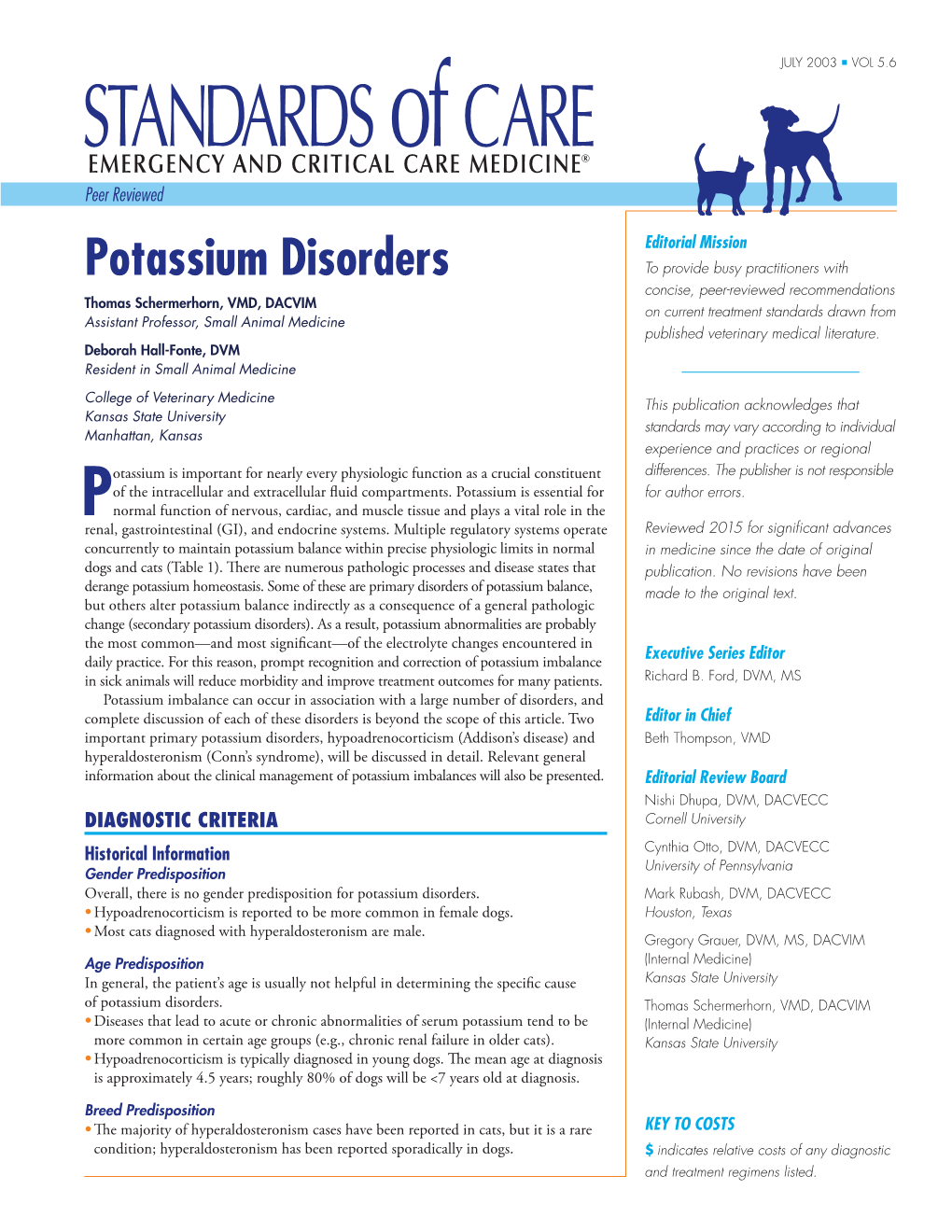 Potassium Disorders