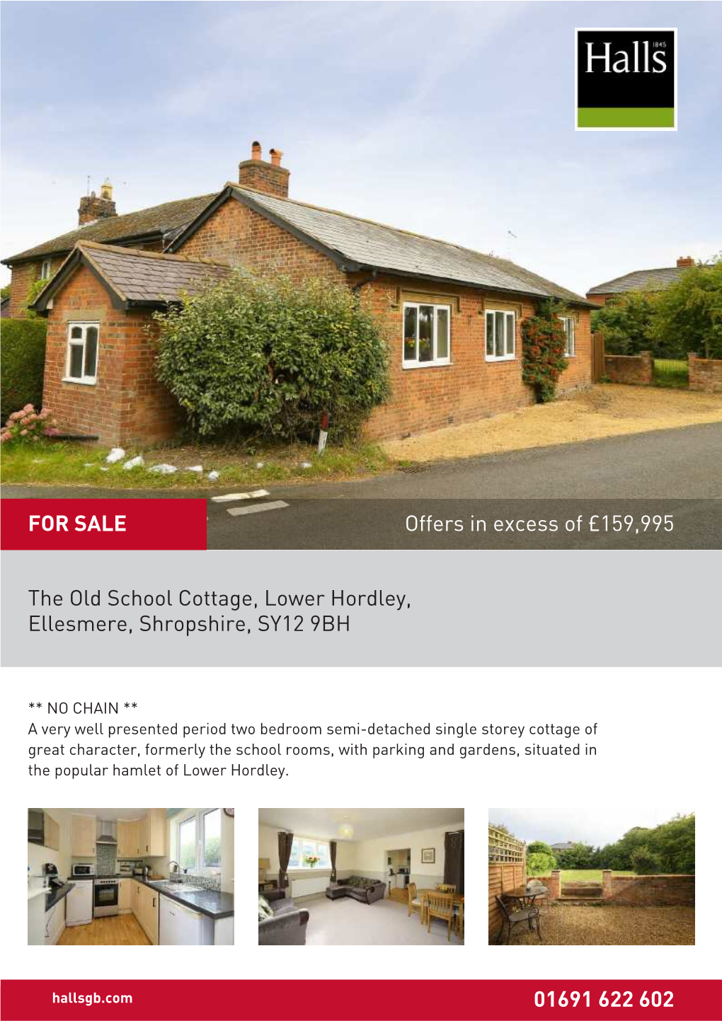 The Old School Cottage, Lower Hordley, Ellesmere, Shropshire, SY12 9BH