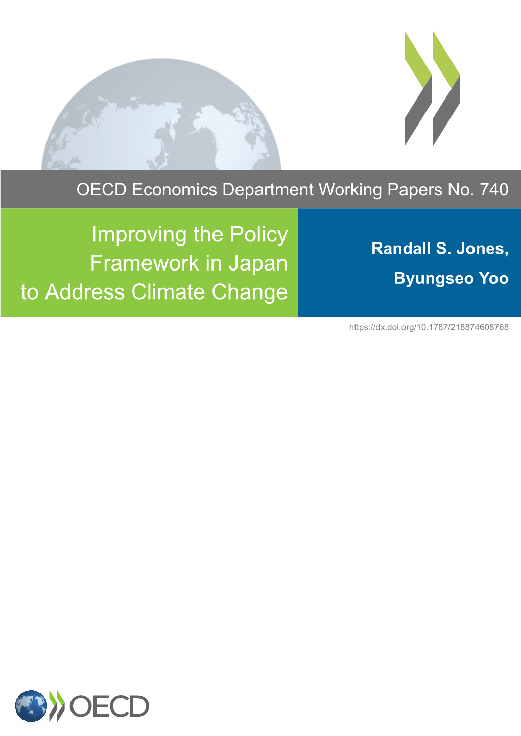 Improving the Policy Framework in Japan to Address Climate Change