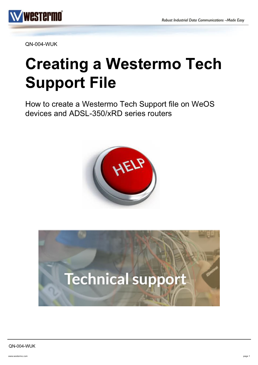 Creating a Westermo Tech Support File