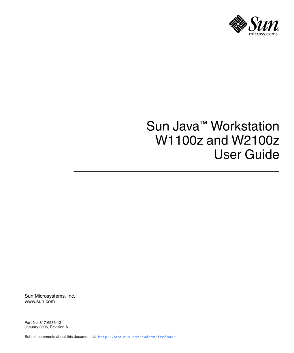 Sun Java Workstation W1100z and W2100z User Guide •January 2005