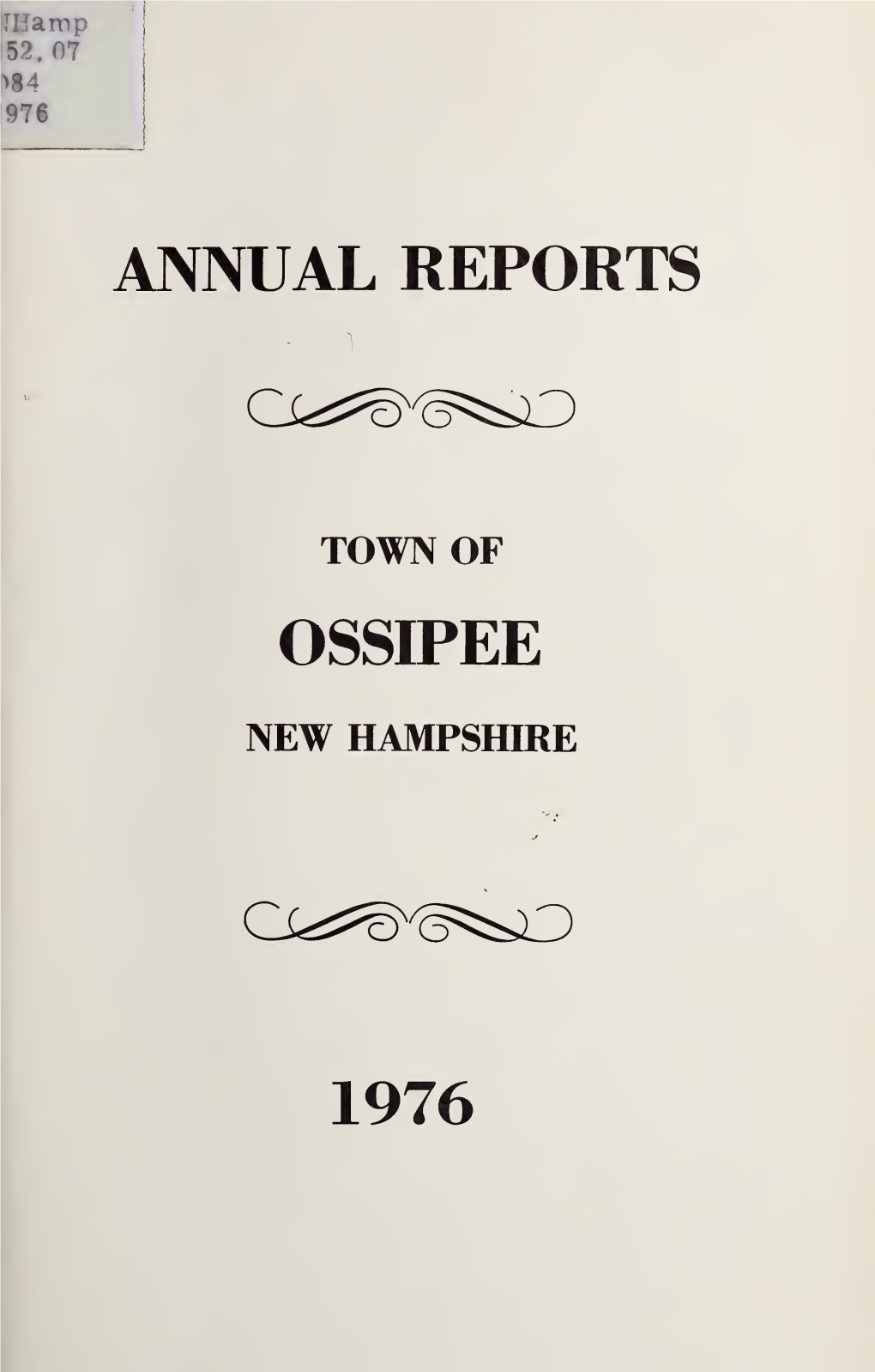 Annual Report of the Town of Ossipee, New Hampshire