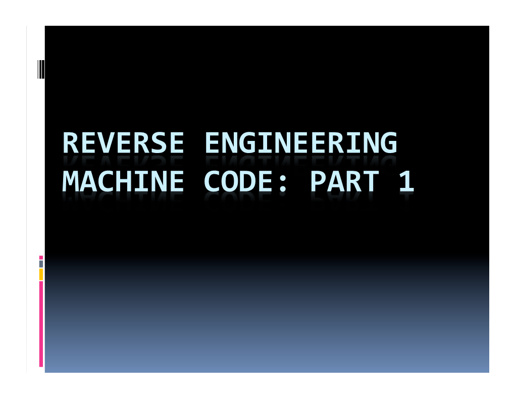 Reverse Engineering X86 Code