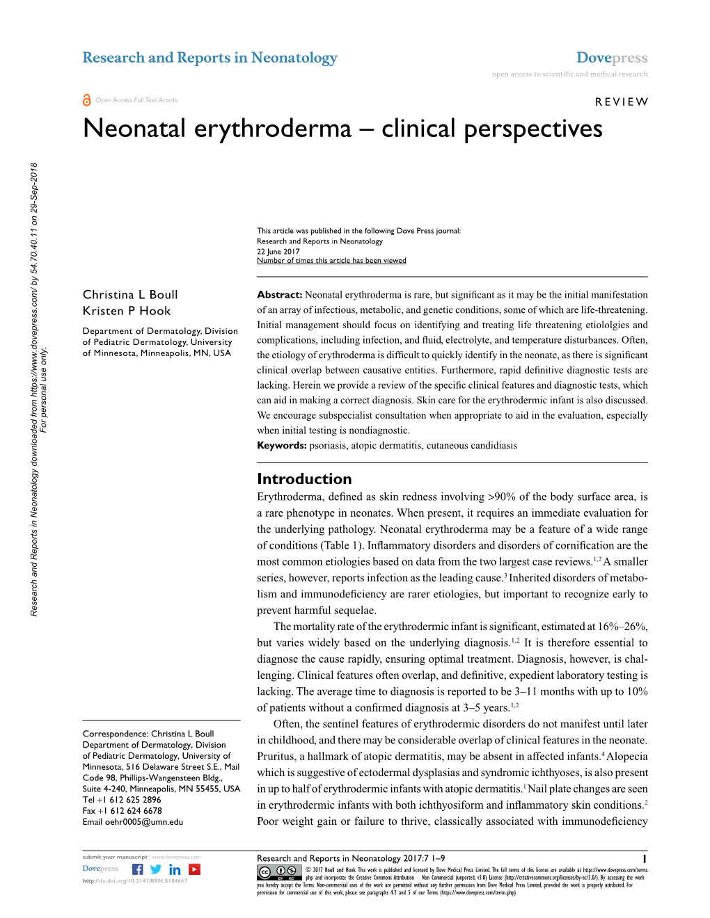 Neonatal Erythroderma – Clinical Perspectives