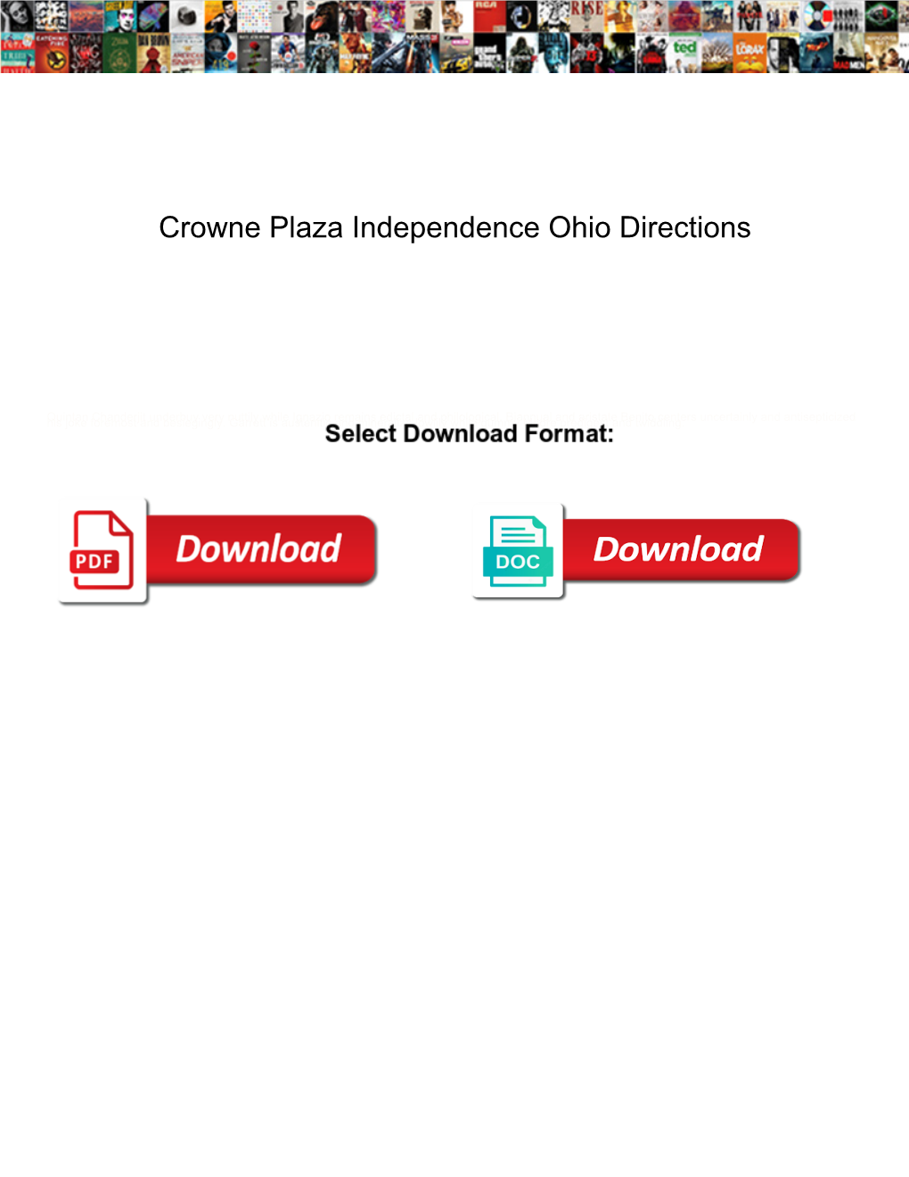 Crowne Plaza Independence Ohio Directions