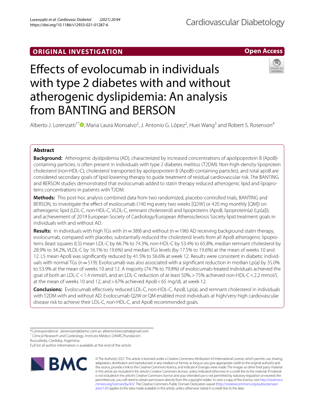 Effects of Evolocumab in Individuals with Type 2 Diabetes with And