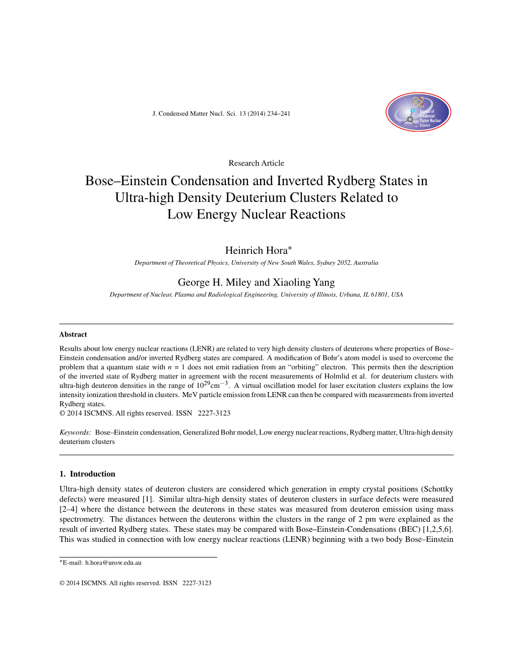 Bose–Einstein Condensation and Inverted Rydberg States in Ultra-High Density Deuterium Clusters Related to Low Energy Nuclear Reactions