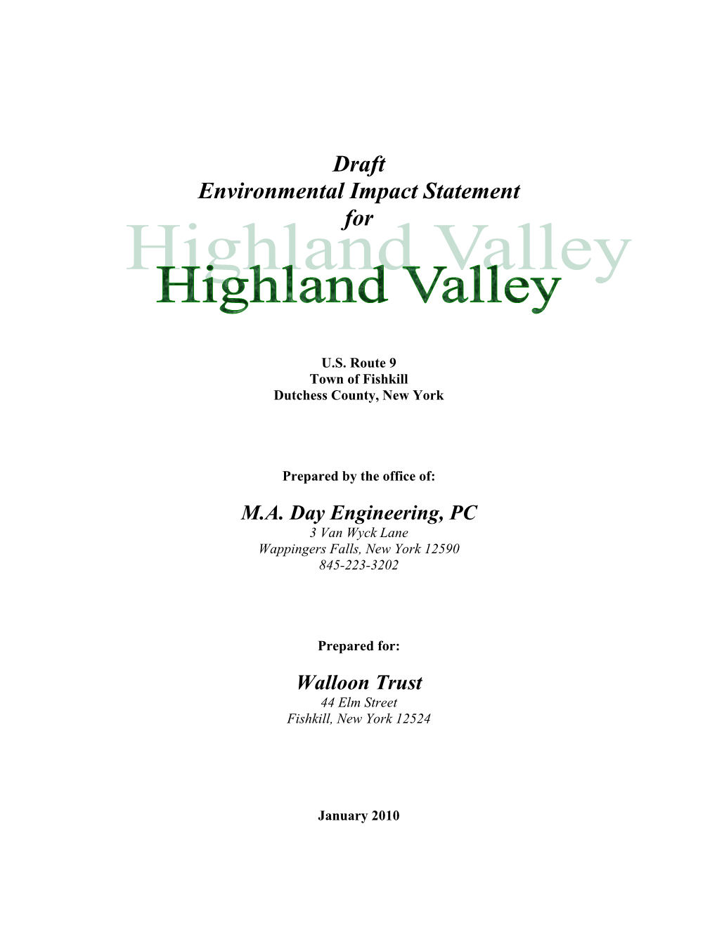 Draft Environmental Impact Statement For