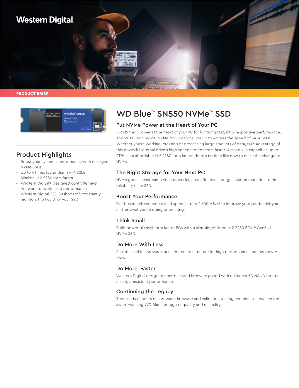Product Brief: WD Blue SN550 Nvme