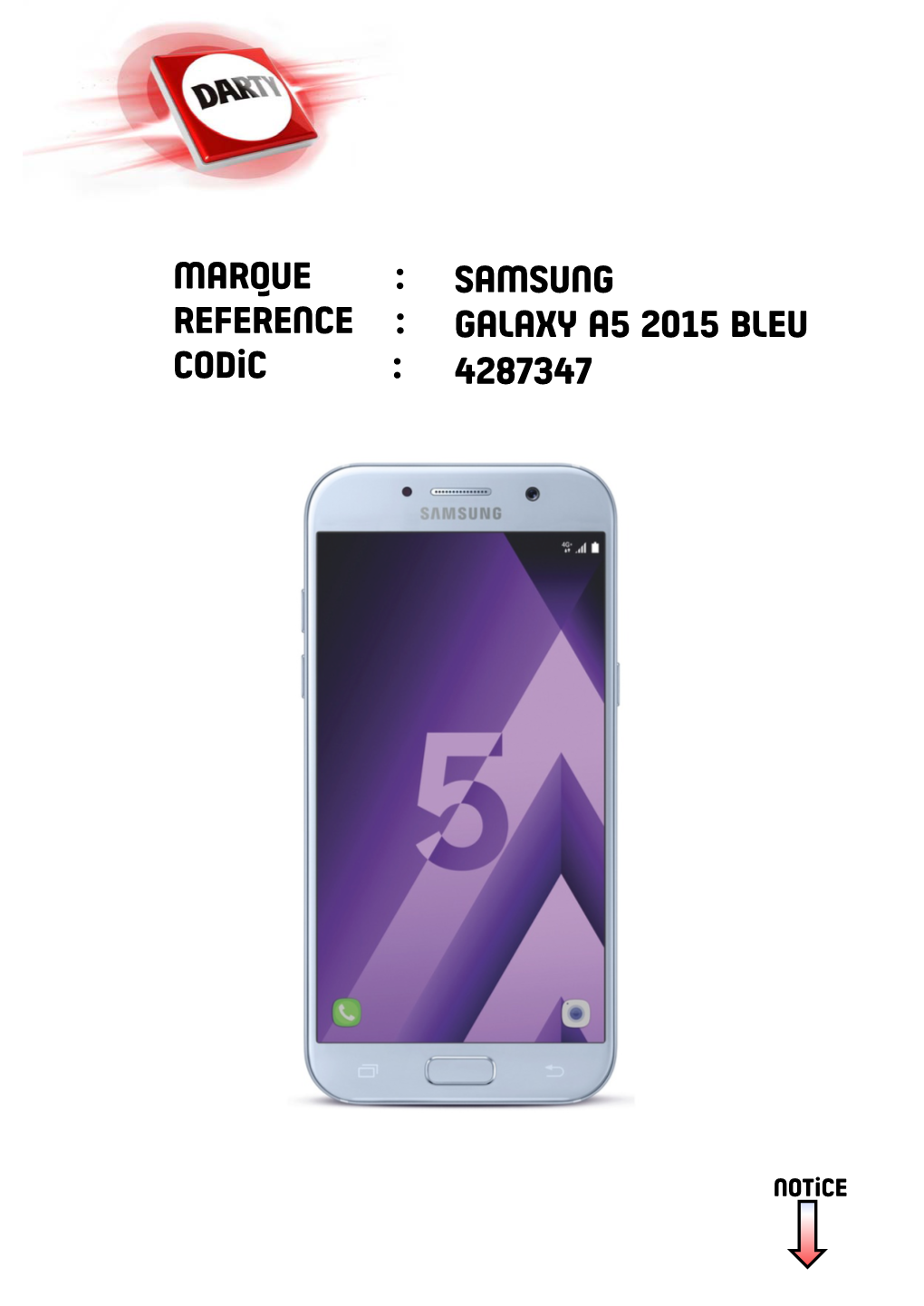 Samsung Galaxy A5 2015 Bleu 4287347