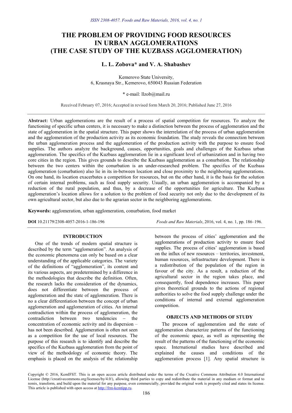 The Case Study of the Kuzbass Agglomeration)