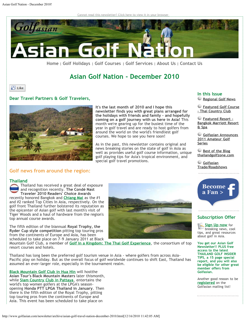 Asian Golf Nation - December 2010!