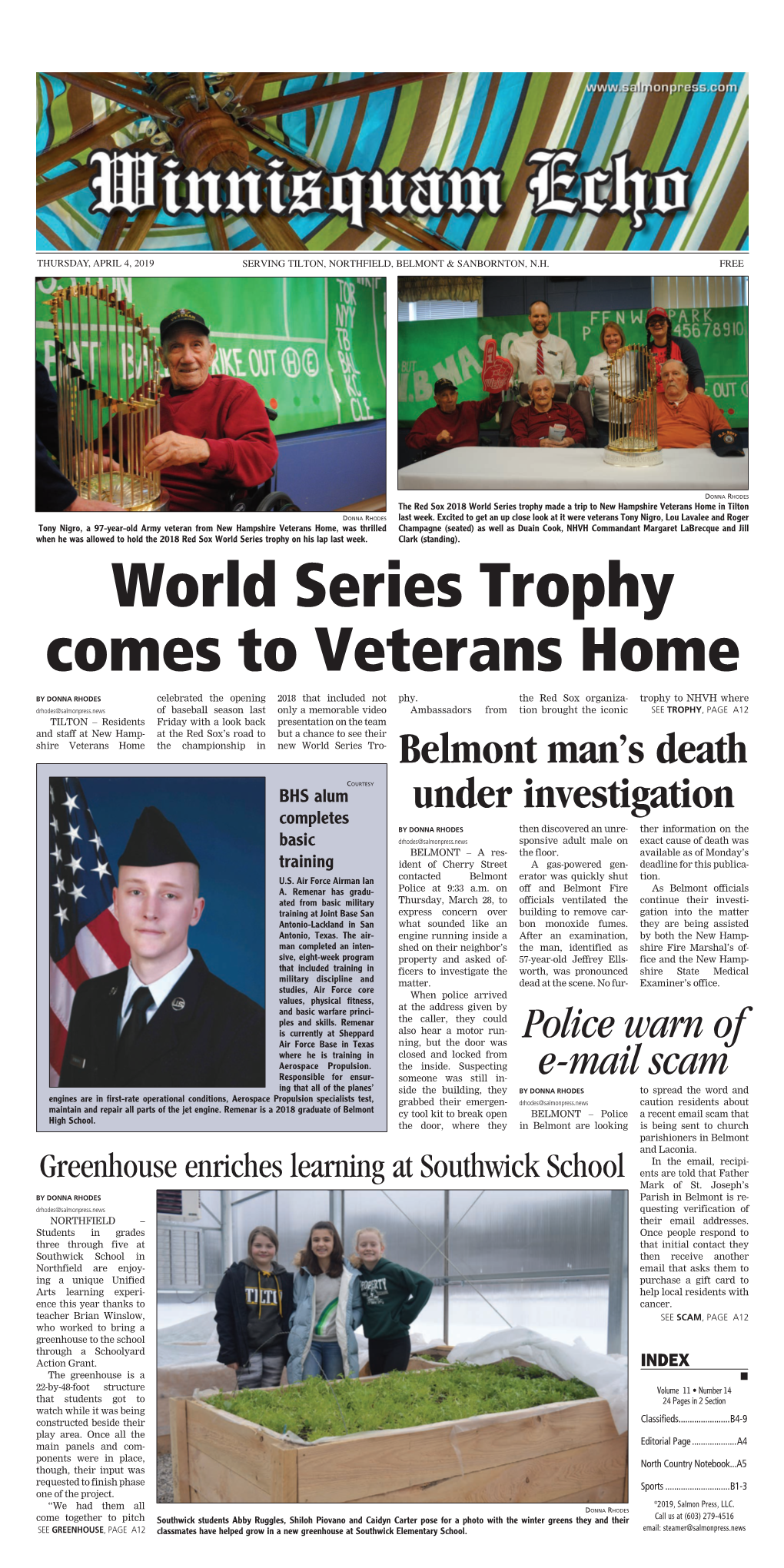 World Series Trophy Comes to Veterans Home