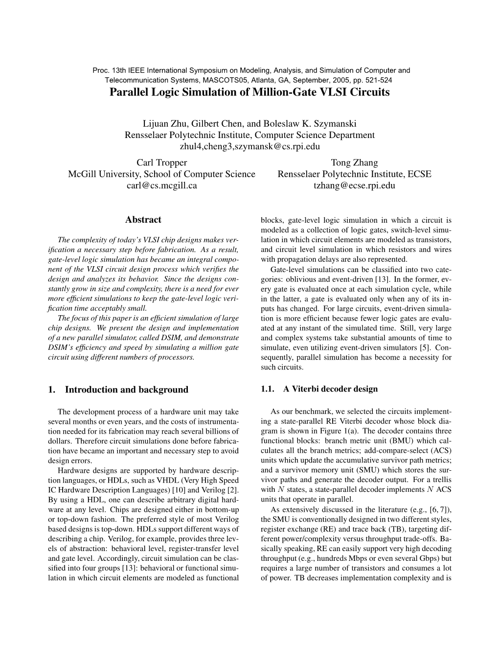 Parallel Logic Simulation of Million-Gate VLSI Circuits