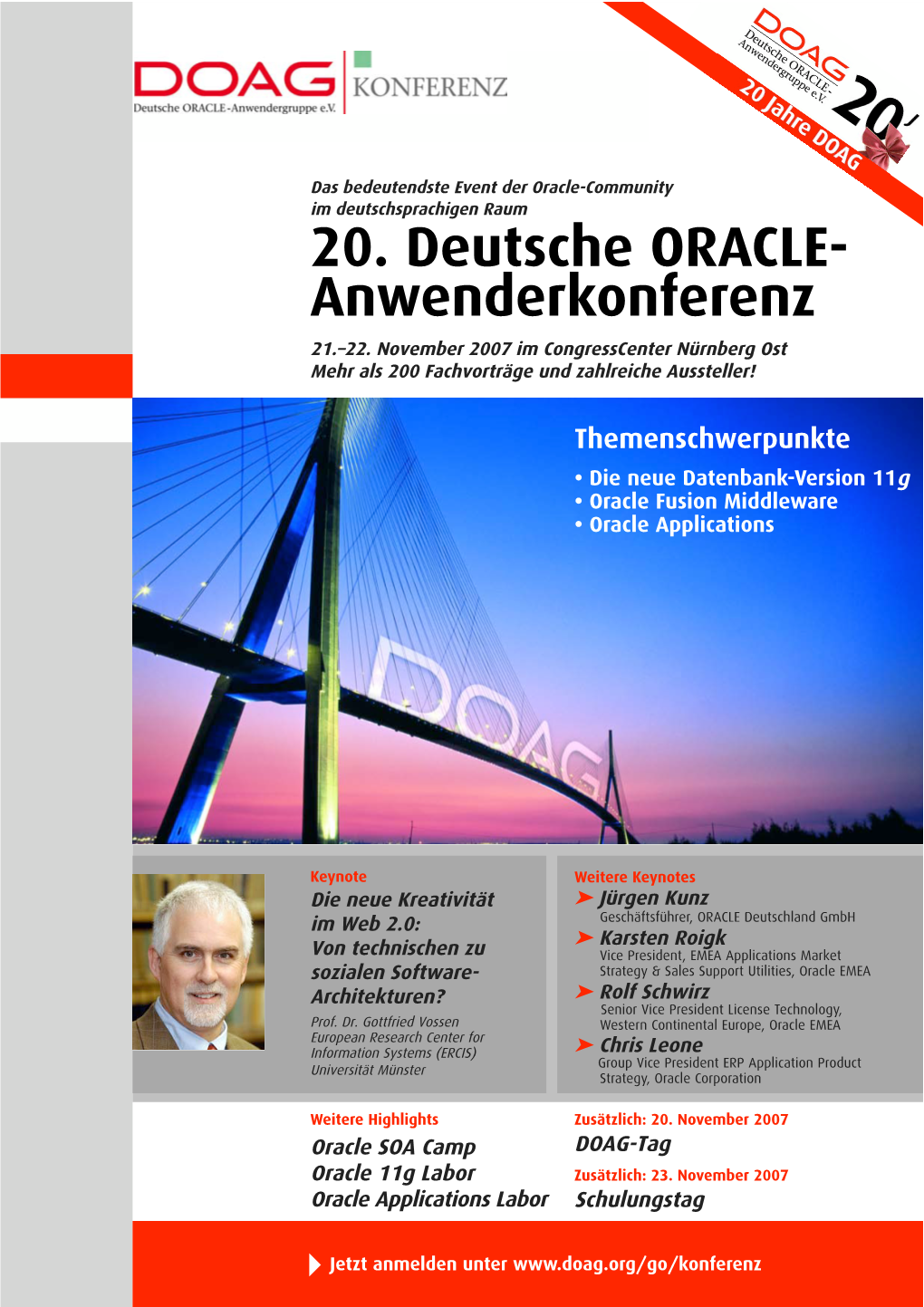 20. Deutsche ORACLE- Anwenderkonferenz 21.–22