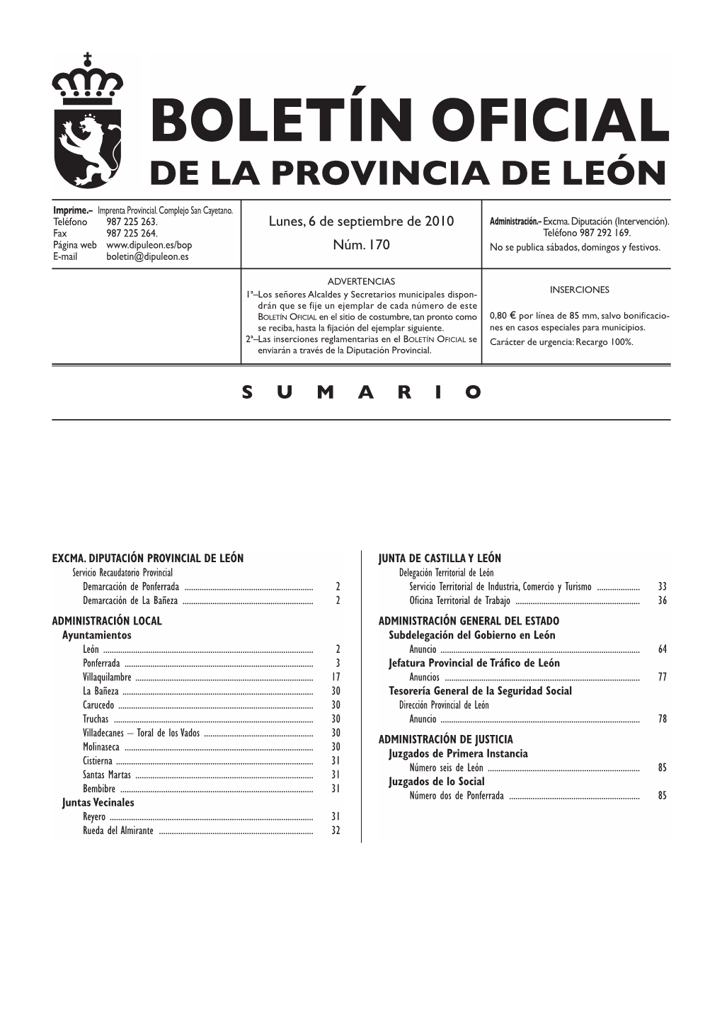 Boletín Oficial De La Provincia De León