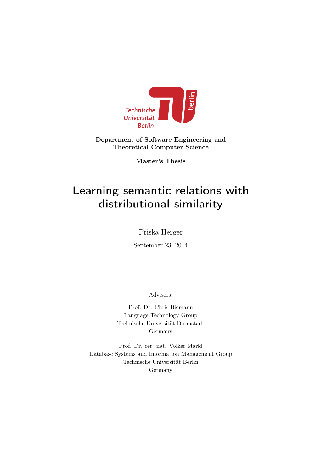 Learning Semantic Relations with Distributional Similarity