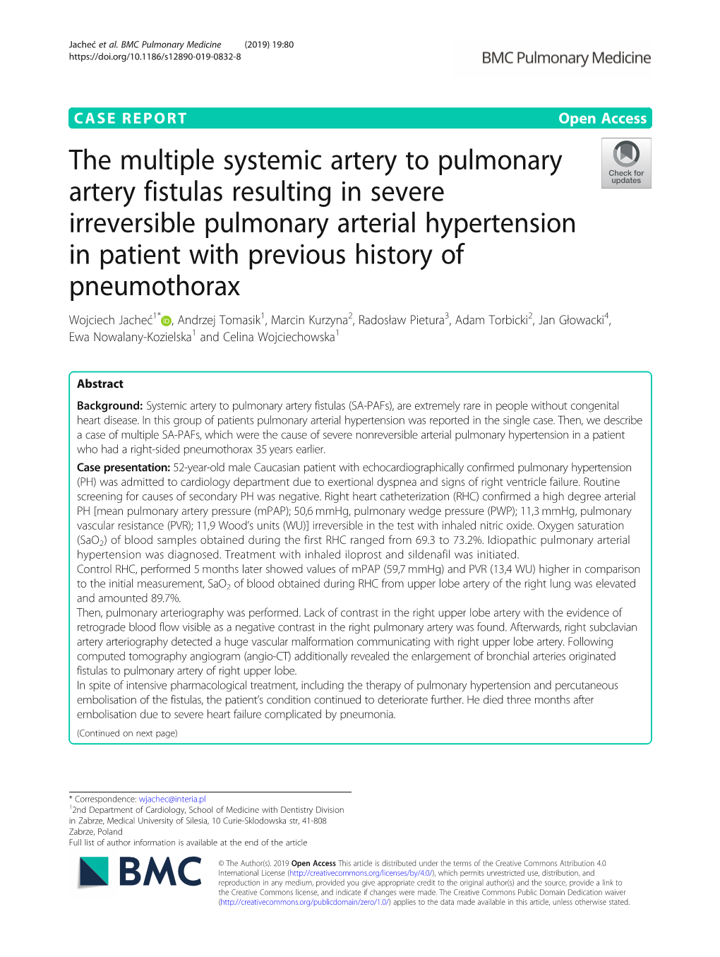 The Multiple Systemic Artery to Pulmonary Artery Fistulas Resulting