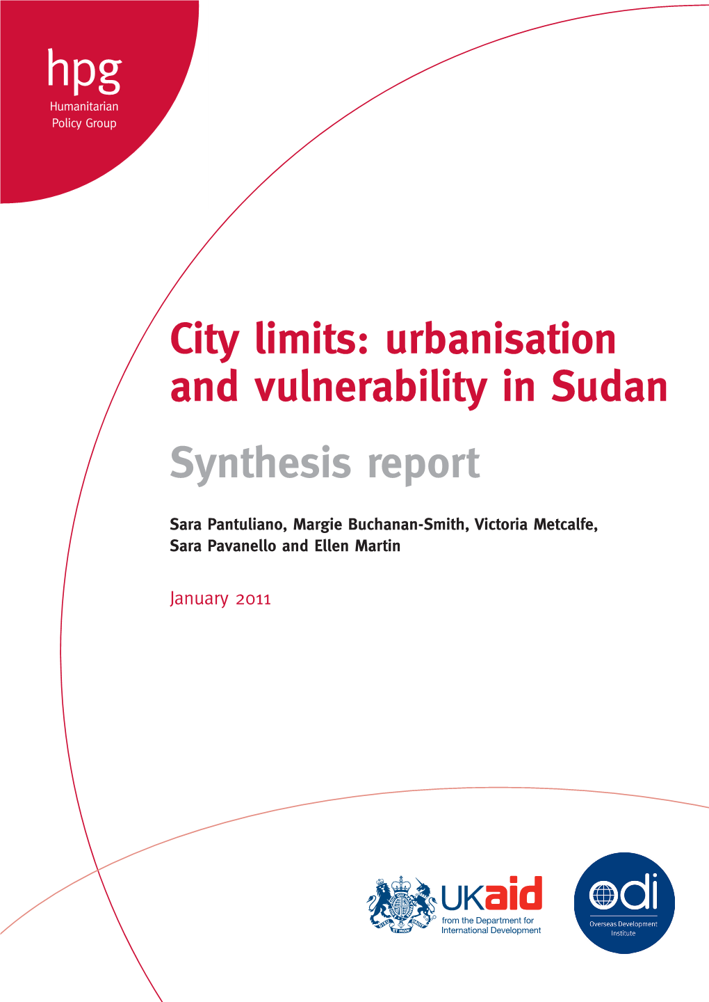 City Limits: Urbanisation and Vulnerability in Sudan Synthesis Report