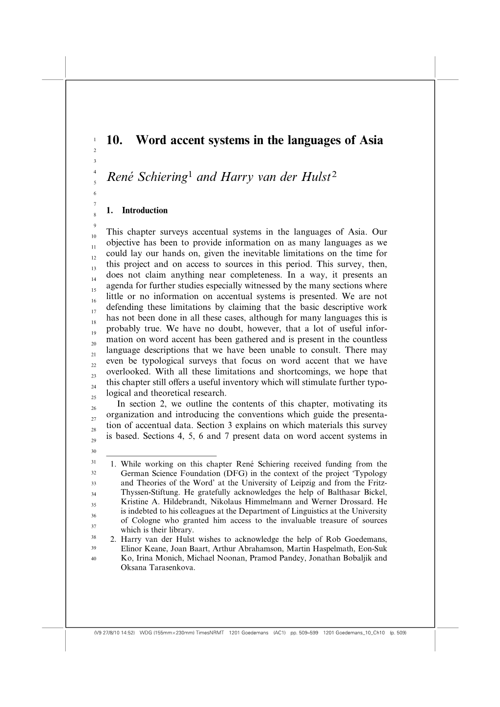 Word Accent Systems in the Languages of Asia 2