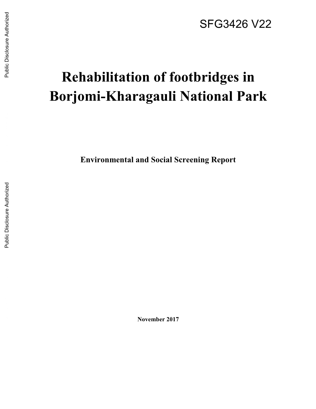 Rehabilitation of Footbridges in Borjomi-Kharagauli National Park