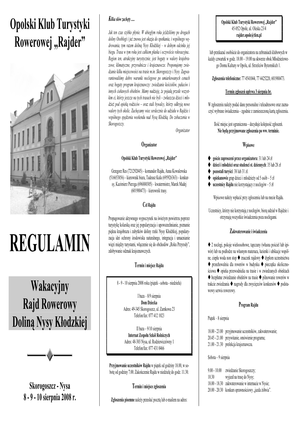 Reg Rajd Dolin¹ Nysy 2008 Tekst V1a