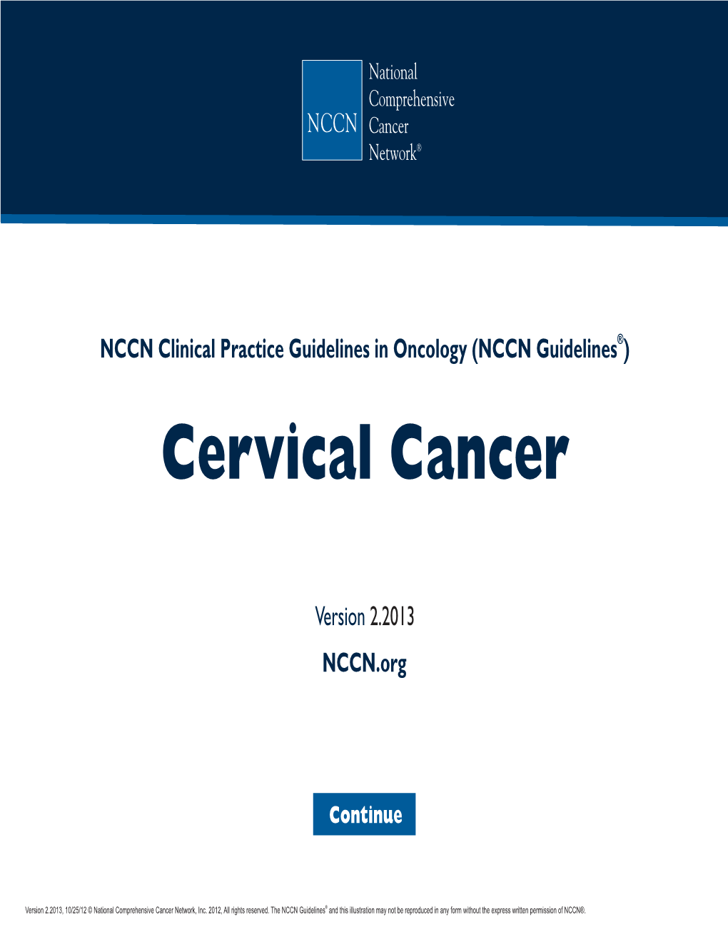 (NCCN Guidelines®) Cervical Cancer