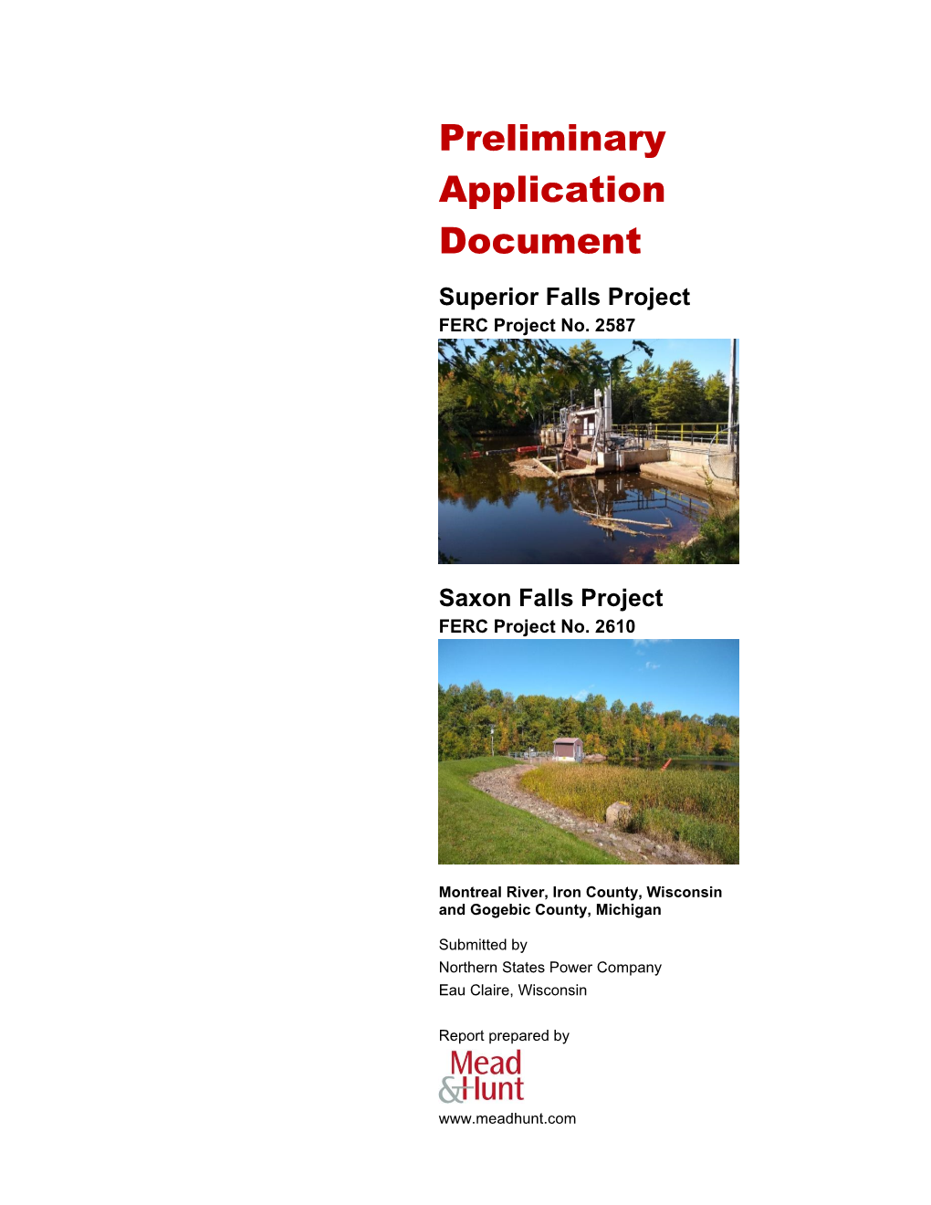 FERC Pre-Application Document