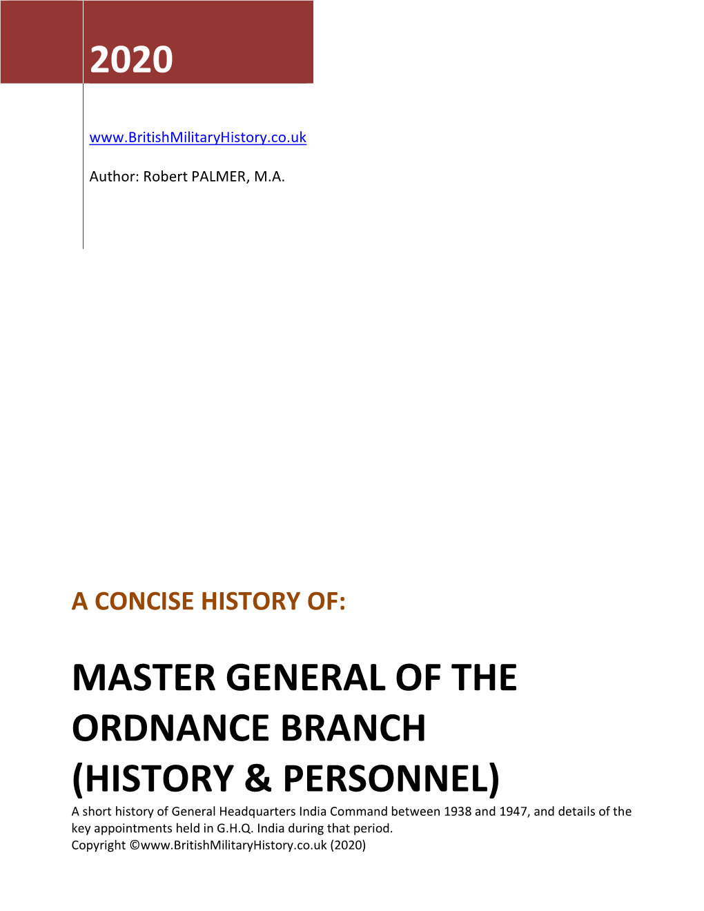 G.H.Q. India Branch of the Master