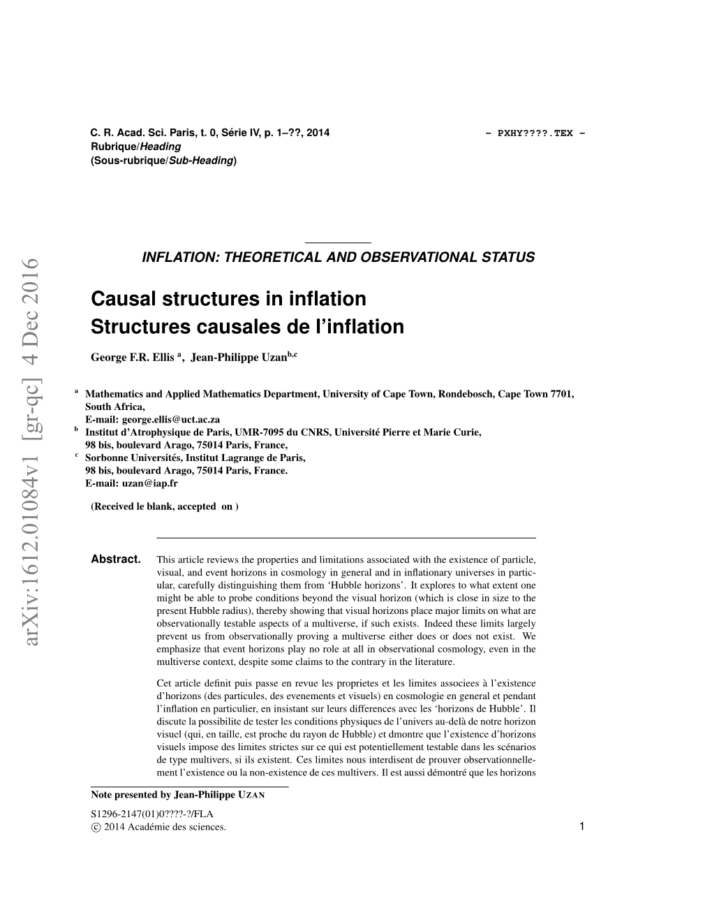Causal Structures in Cosmology