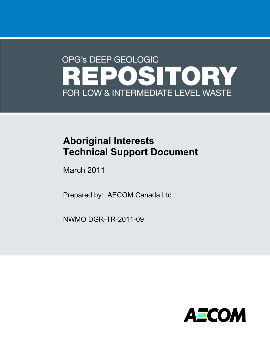Aboriginal Interests Technical Support Document