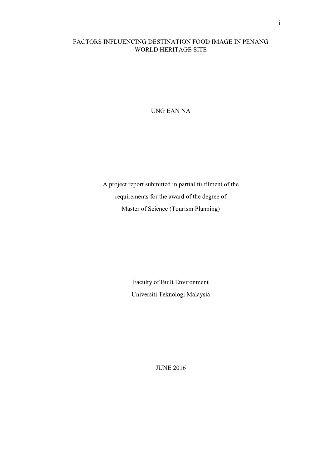 THE EFFECTS of SOUVENIR PURCHASE PATTERNS on DESTINATION IMAGE: a Study Among International TOURISTS in Johor