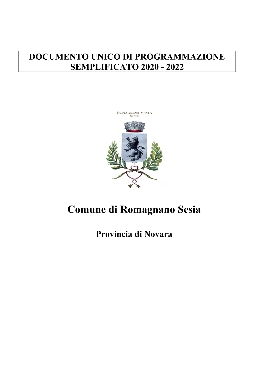 Elenco Enti Pubblici Vigilati Dal Comune Di Romagnano Sesia Art. 22, Comma 1 Lett.A E 2 D-Lgs- 14 Marzo 2013, N
