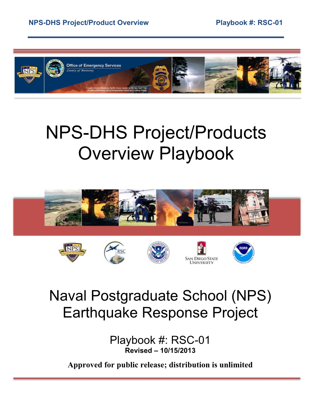 NPS-DHS Project/Products Overview Playbook