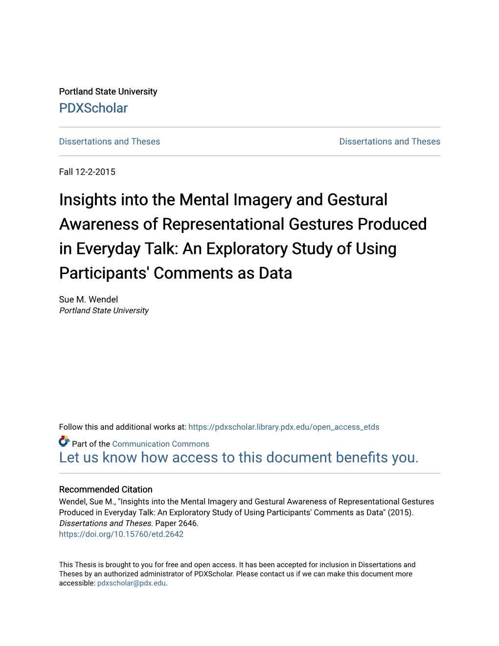 Insights Into the Mental Imagery and Gestural Awareness