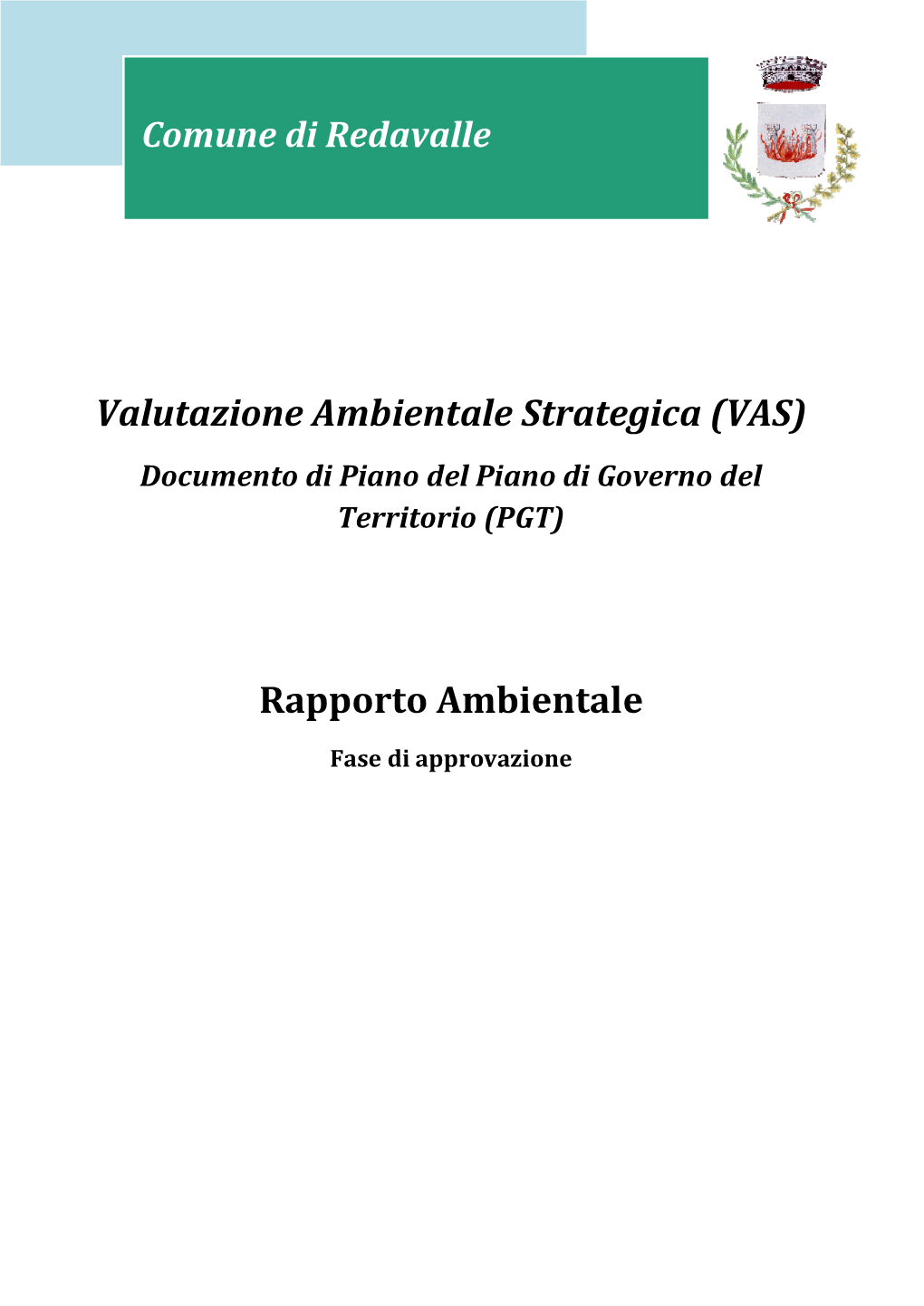 Valutazione Ambientale Strategica (VAS) Documento Di Piano Del Piano Di Governo Del Territorio (PGT)