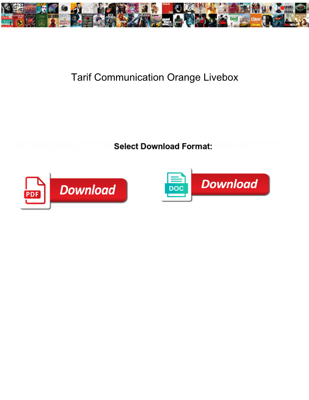 Tarif Communication Orange Livebox