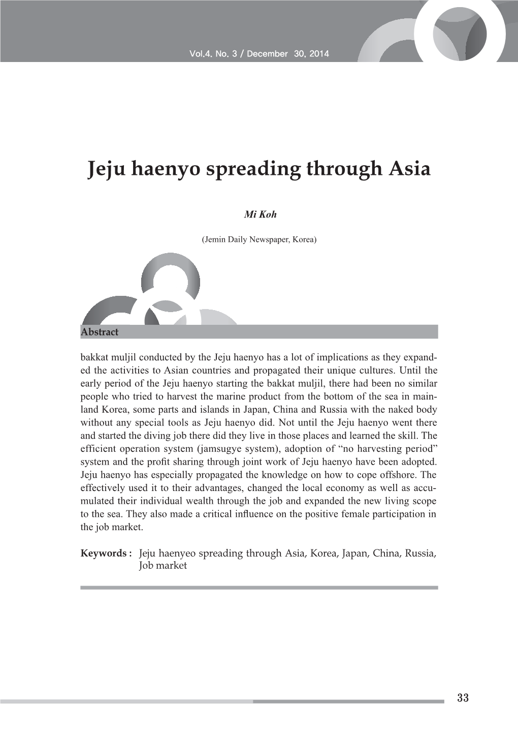 Jeju Haenyo Spreading Through Asia