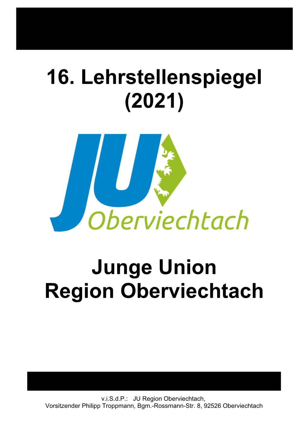 16. Lehrstellenspiegel (2021) Junge Union Region Oberviechtach