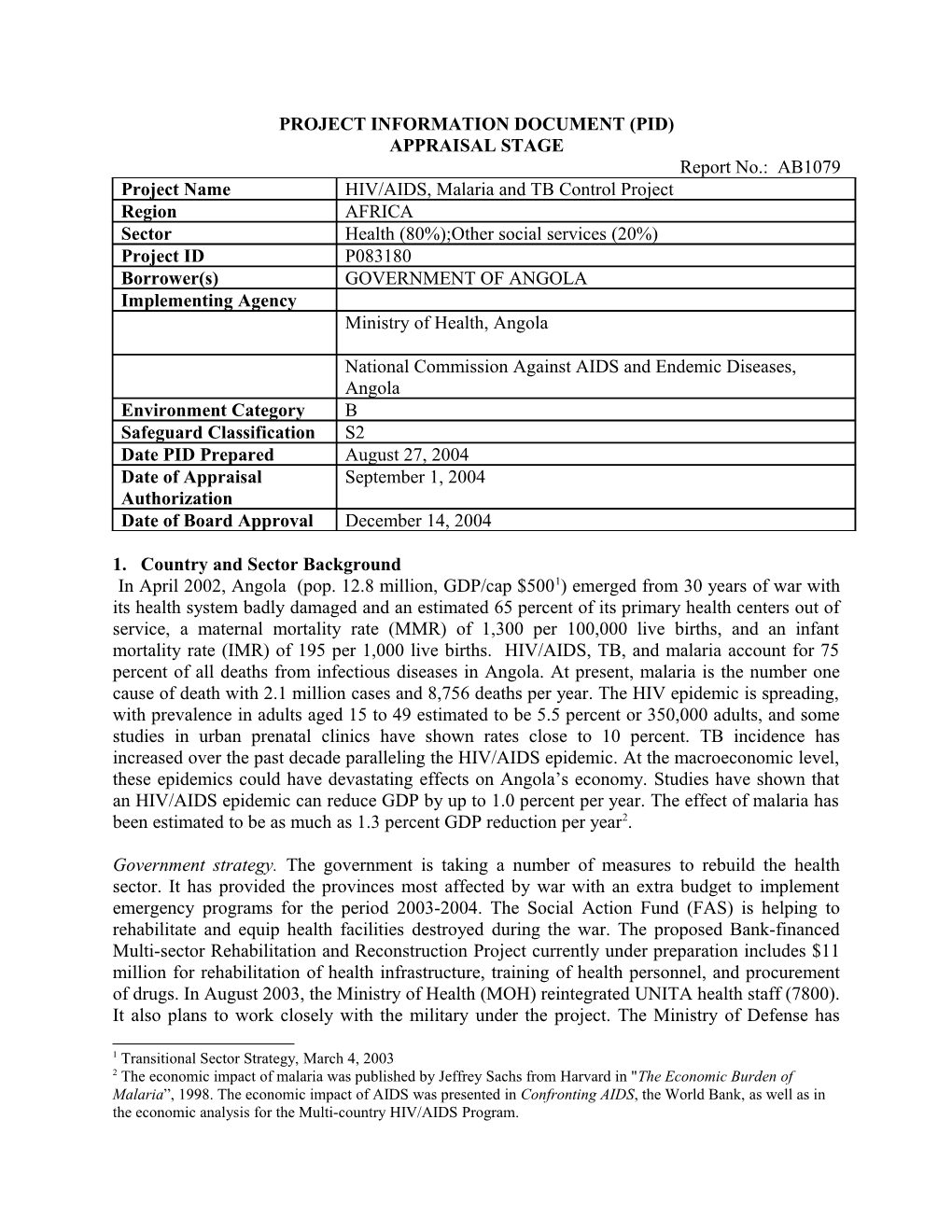 Project Information Document (Pid) s12