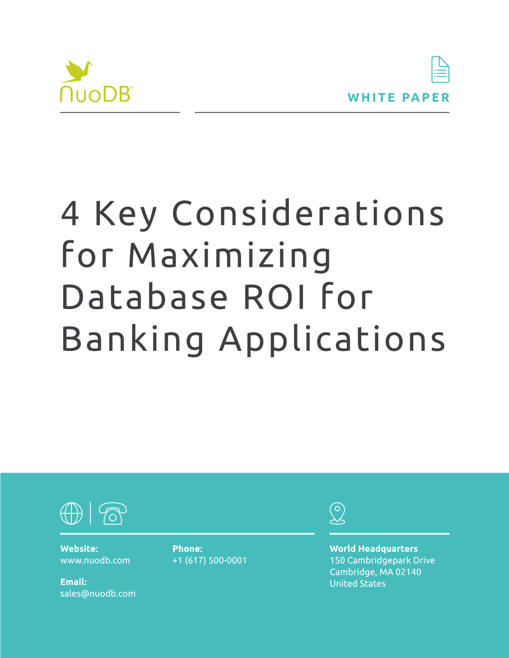 4 Key Considerations for Maximizing Database ROI for Banking Applications