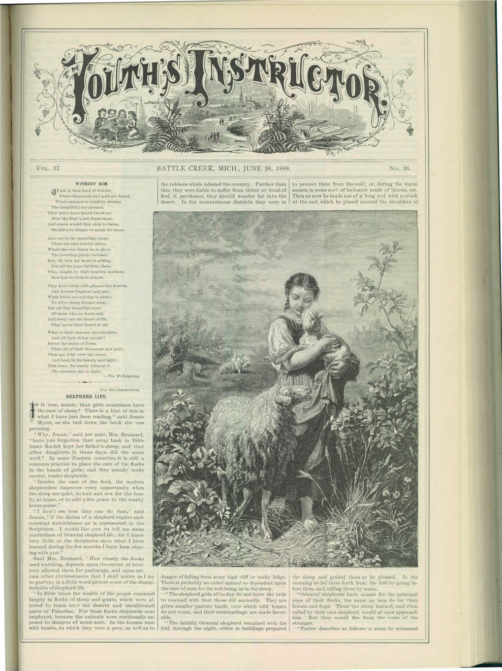 Vol. 37. BATTLE CREEK, MICH., JUNE 26, 1889. No. 26