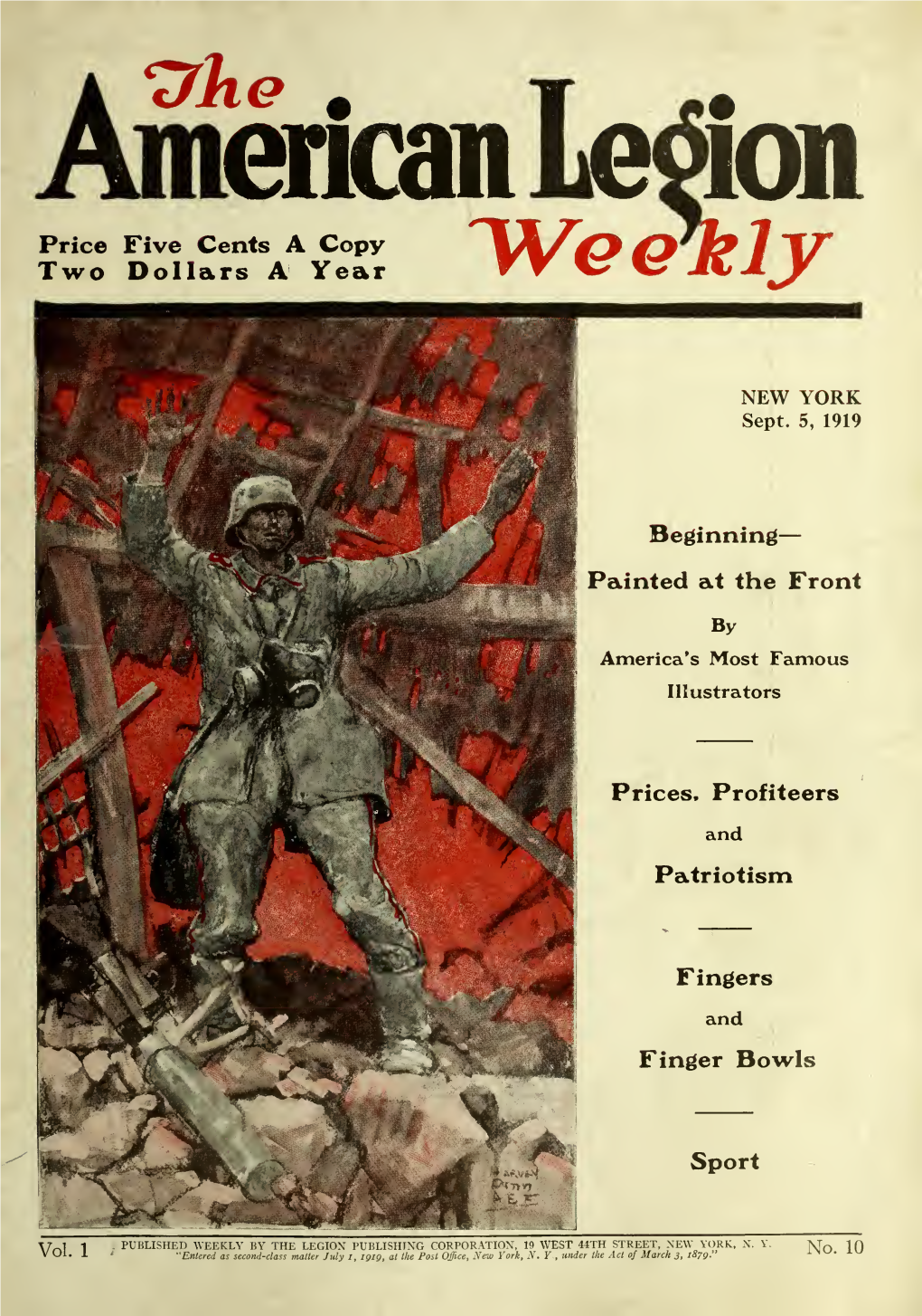The American Legion Weekly [Volume 1, No. 10 (September 5