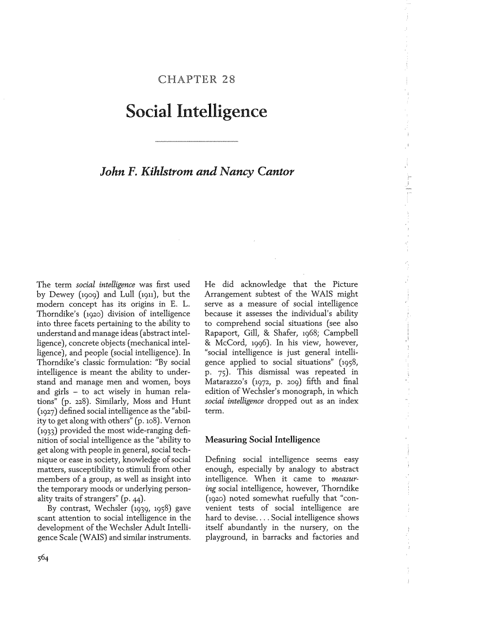 Social Intelligence