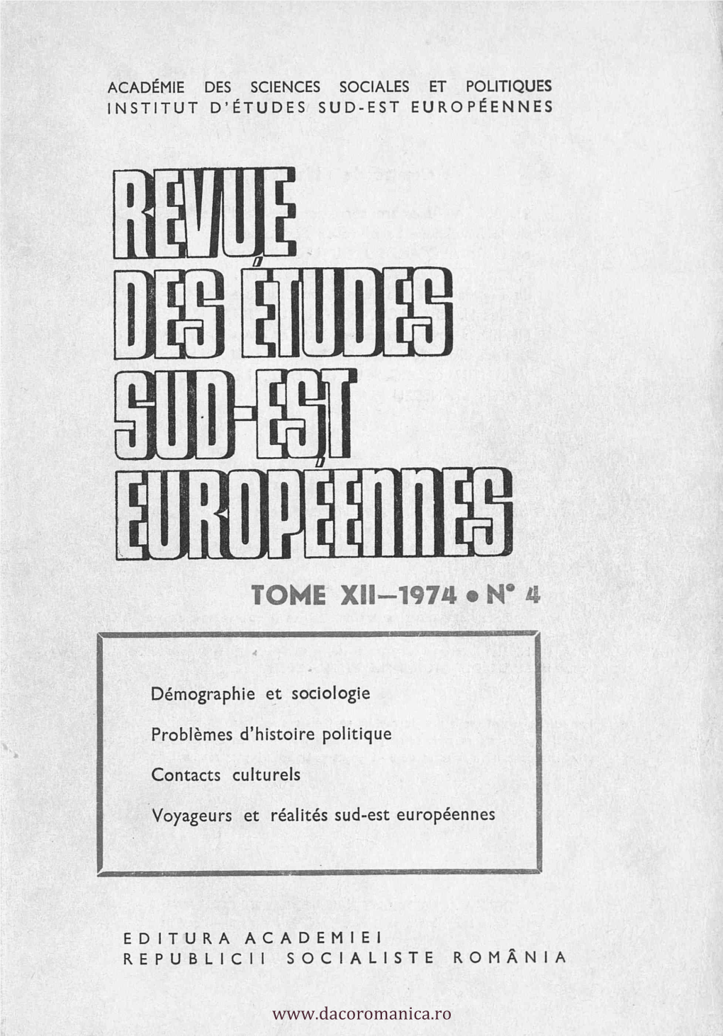 Tome Xii-1974 N° 4