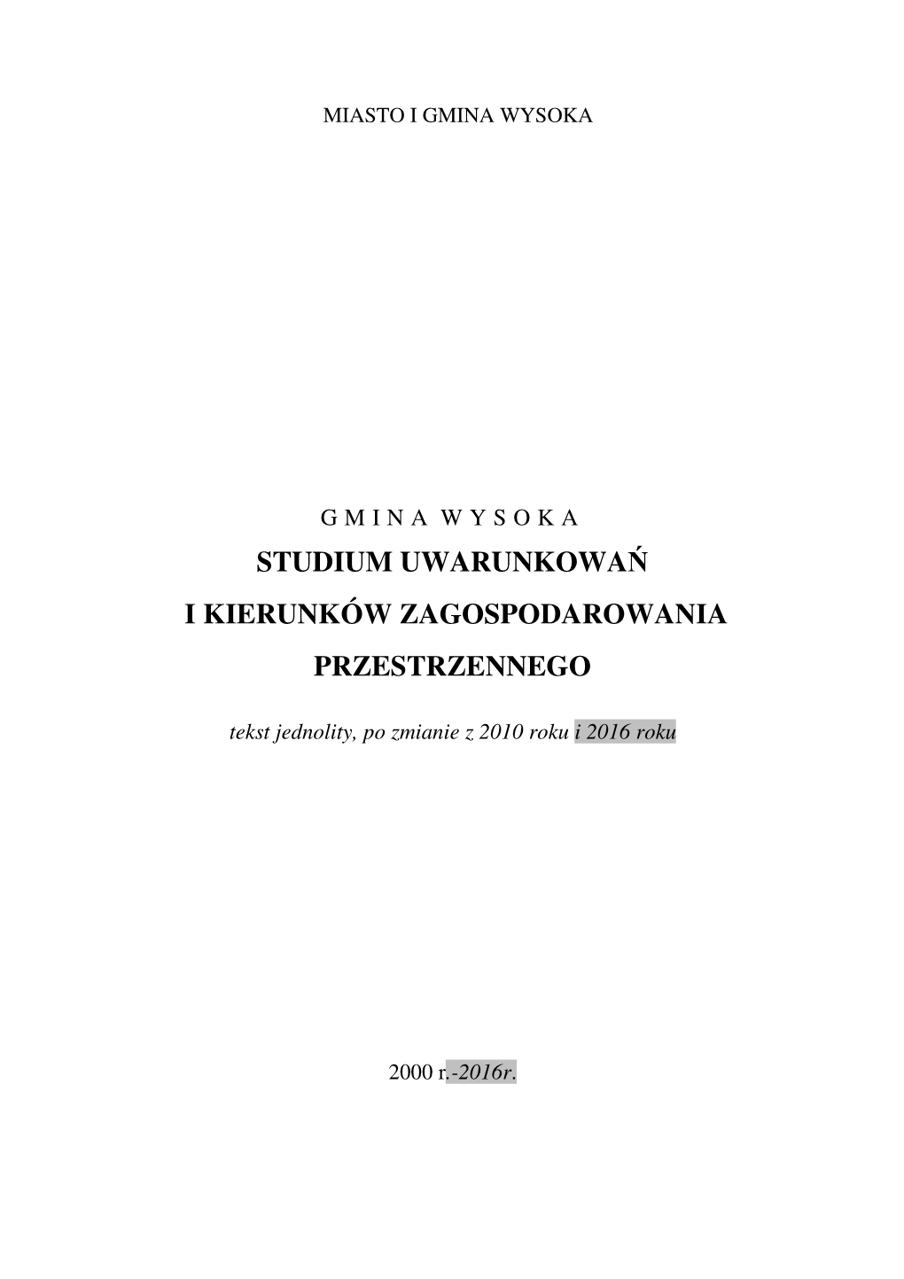 Studium Uwarunkowa I Kierunków