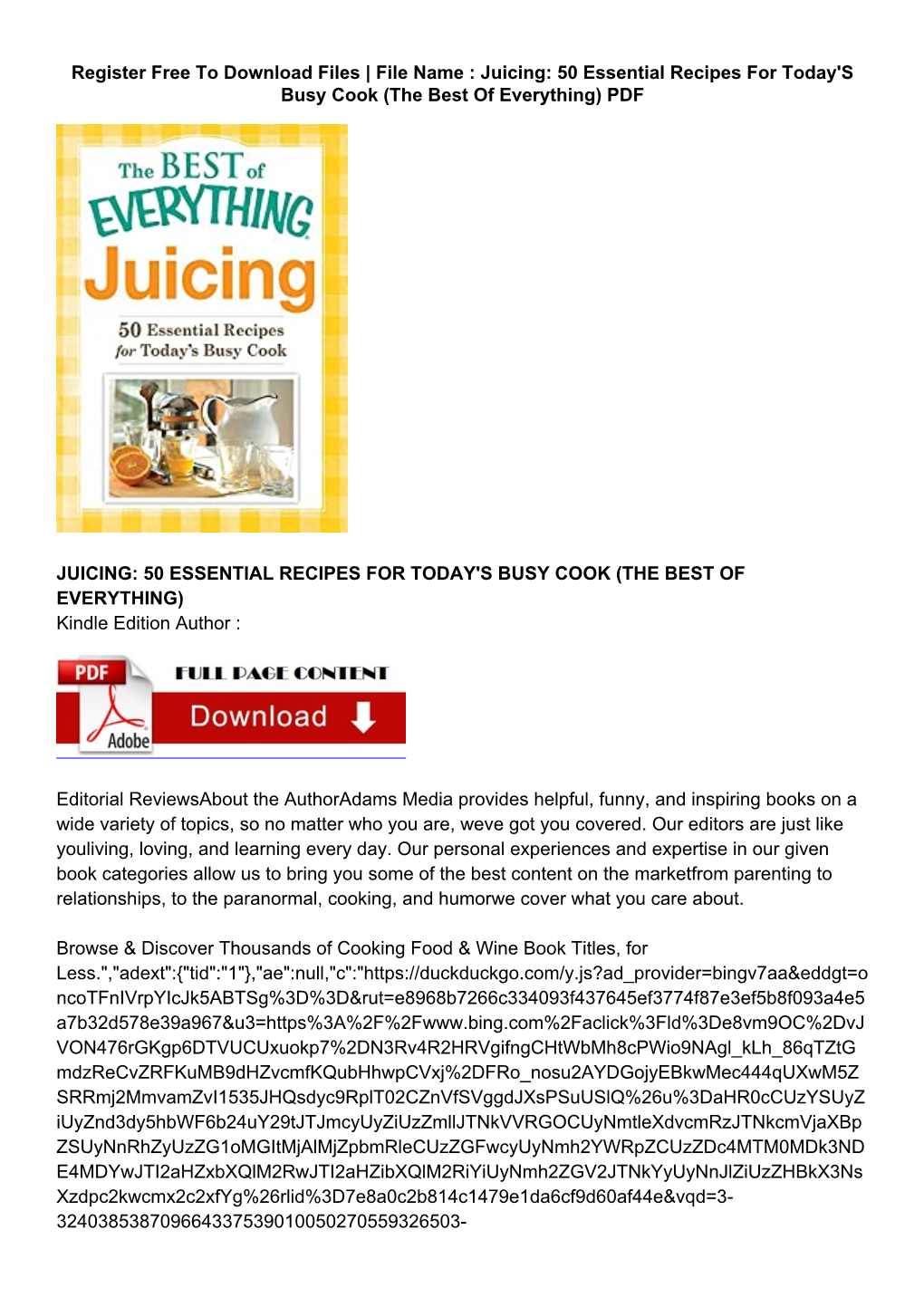 [PDF] Juicing: 50 Essential Recipes for Today's Busy