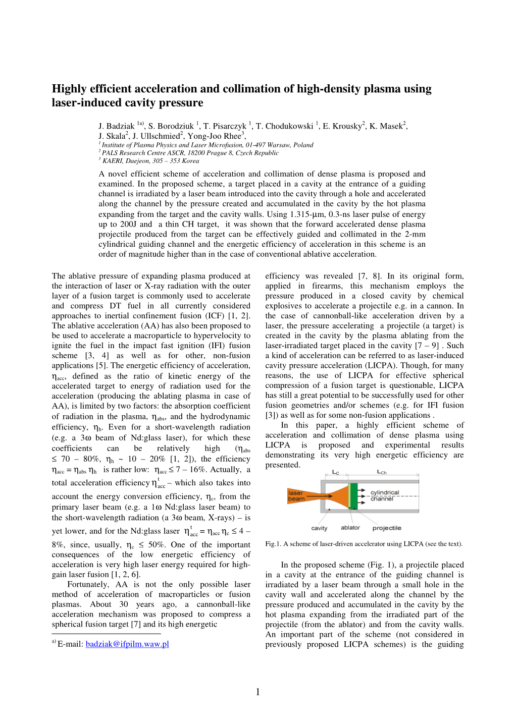 Highly Efficient Acceleration and Collimation of High-Density Plasma Using Laser-Induced Cavity Pressure